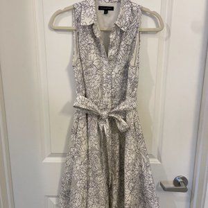 Banana Republic White Dress Floral Button Down | Size 4